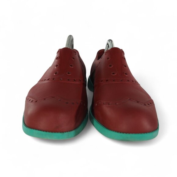 Biion Spikeless Rubber Wingtip Slip-on Golf Shoes Men's 8 Women's 10 Burgundy - Picture 3 of 11